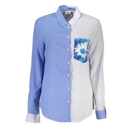 DESIGUAL CAMICIA MANICHE LUNGHE DONNA AZZURRO