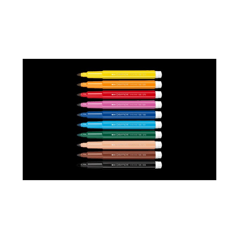 Swisscolor™, boîte carton à 10 feutres larges