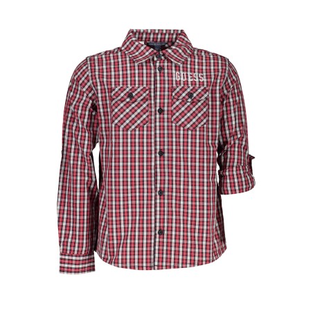 GUESS JEANS CAMICIA MANICHE LUNGHE BAMBINO ROSSO