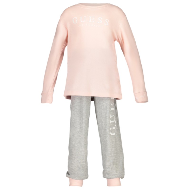 GUESS JEANS FELPA SENZA ZIP BAMBINA ROSA