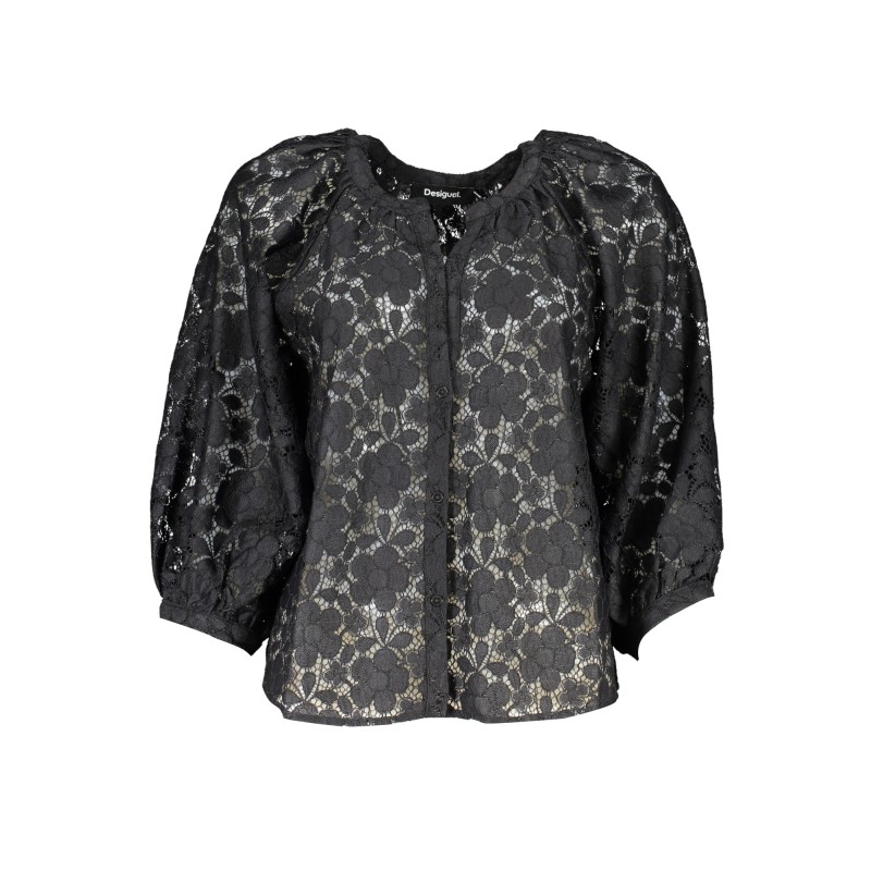 DESIGUAL CAMICIA MANICHE LUNGHE DONNA NERO