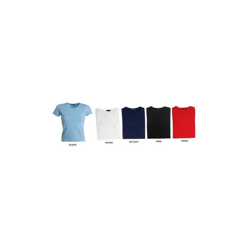 T-Shirt MODA donna maniche corte a girocollo in 100% cotone