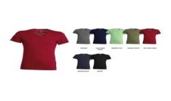 T-Shirt NIGHTHAWK manica corta collo a V basso misto spandex da 1.4 cm