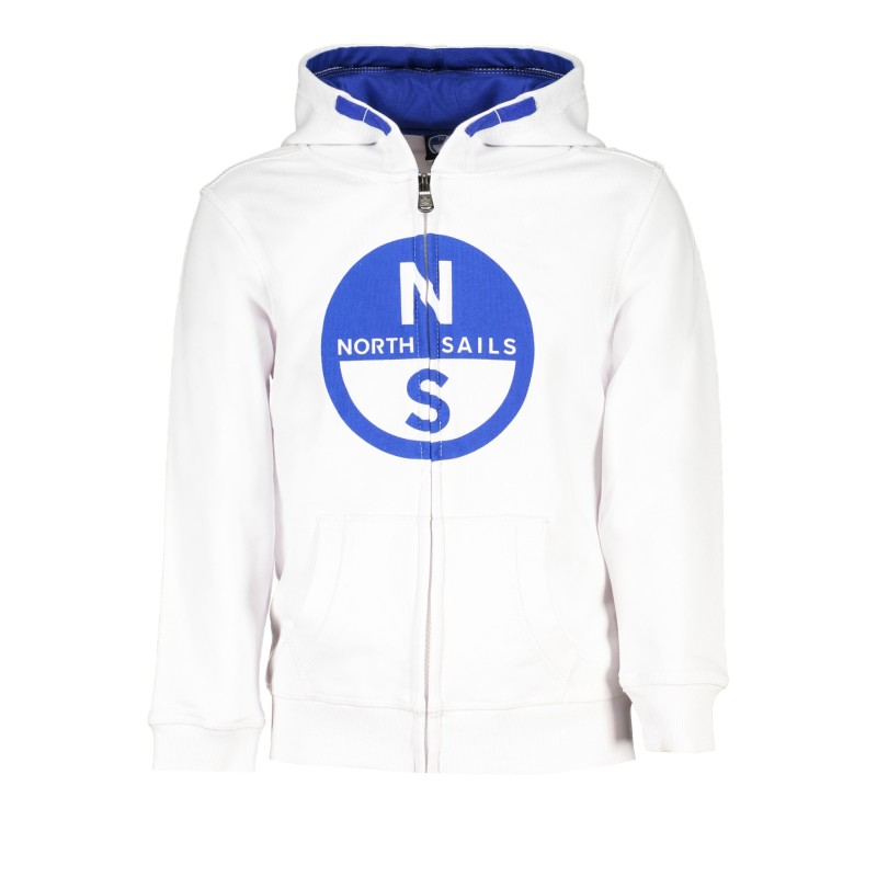 NORTH SAILS FELPA CON ZIP BAMBINO BIANCO