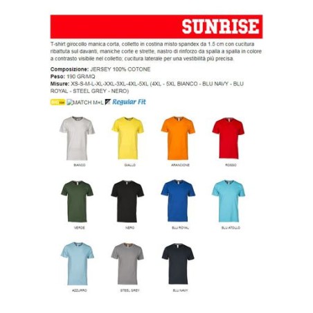 T-Shirt SUNRISE girocollo manica corta