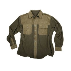 Camicia in morbido e caldo pile con chiusura centrale con bottoni e patta in velluto