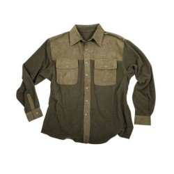 Camicia in morbido e caldo pile con chiusura centrale con bottoni e patta in velluto
