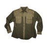 Camicia in morbido e caldo pile con chiusura centrale con bottoni e patta in velluto