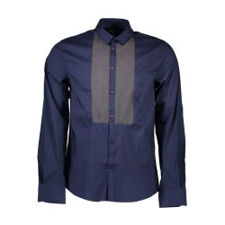 GUESS JEANS CAMICIA MANICHE LUNGHE UOMO BLU