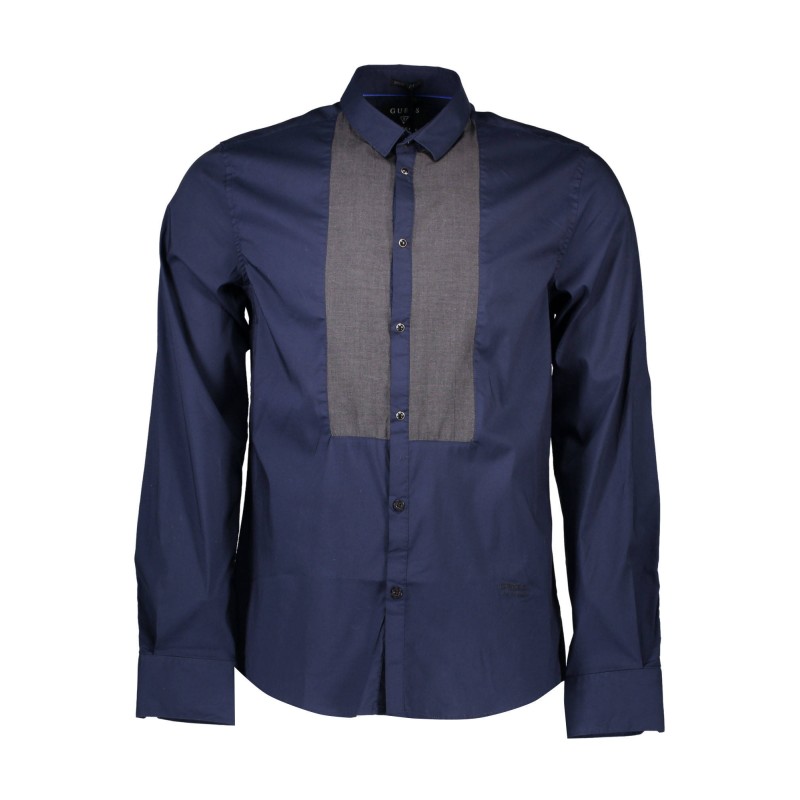 GUESS JEANS CAMICIA MANICHE LUNGHE UOMO BLU