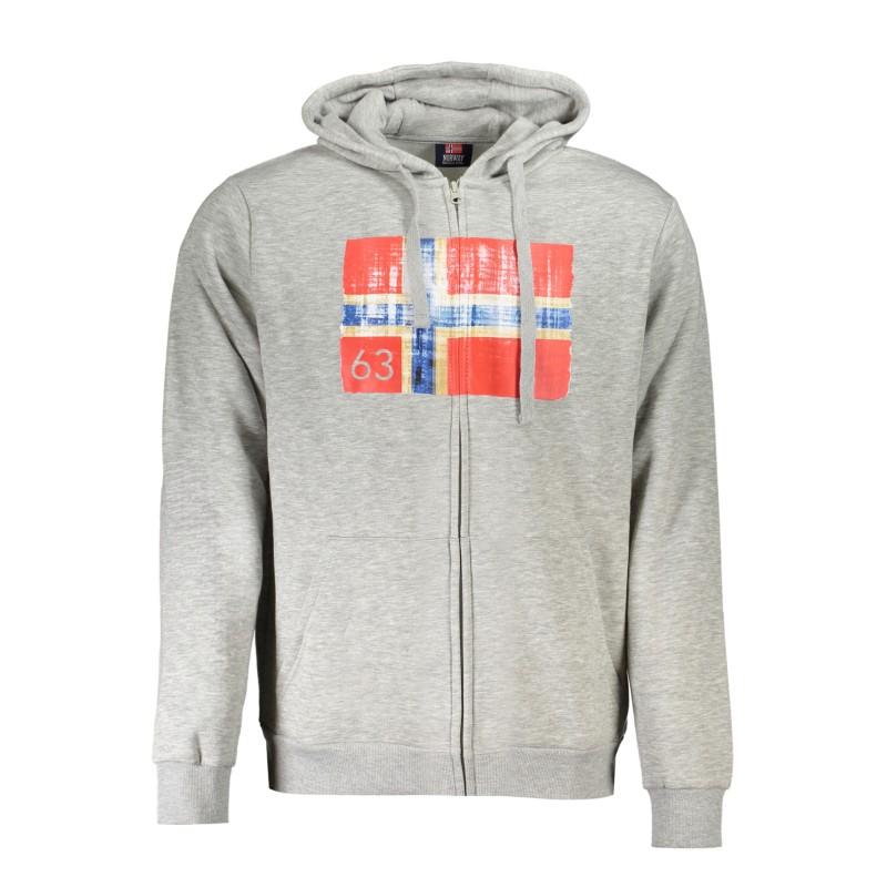 NORWAY 1963 FELPA CON ZIP UOMO GRIGIO