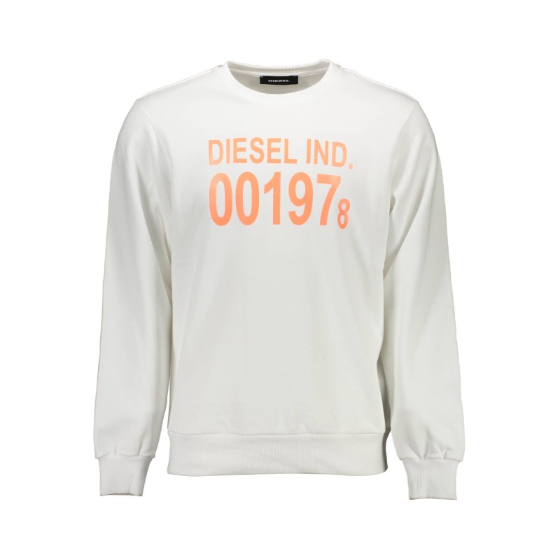 DIESEL FELPA SENZA ZIP UOMO BIANCO