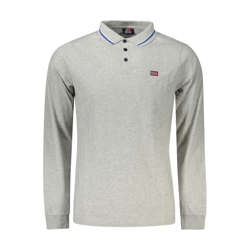 NORWAY 1963 POLO MANICHE LUNGHE UOMO GRIGIO