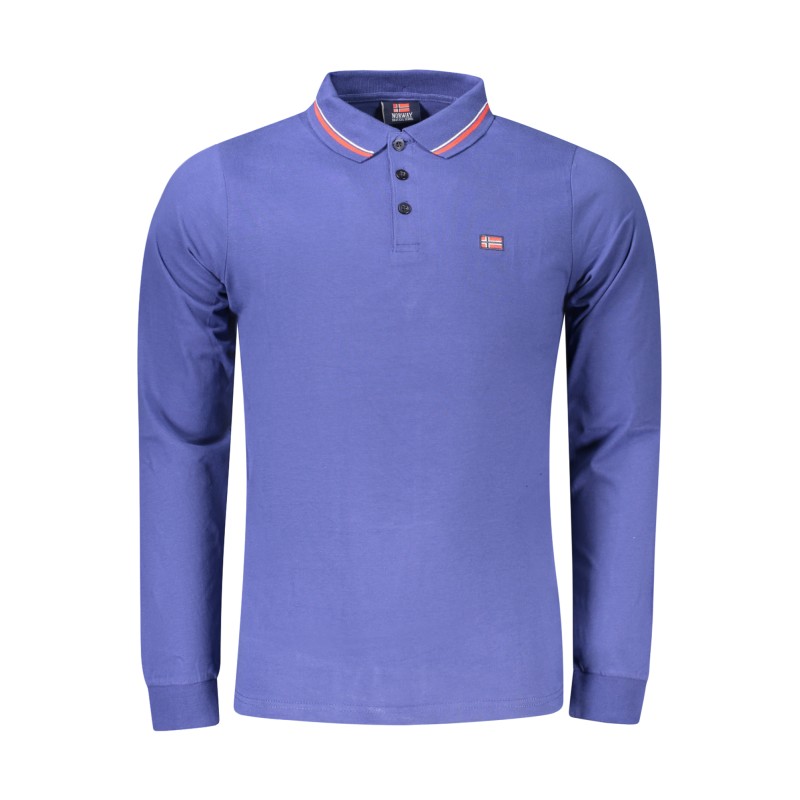 NORWAY 1963 POLO MANICHE LUNGHE UOMO BLU