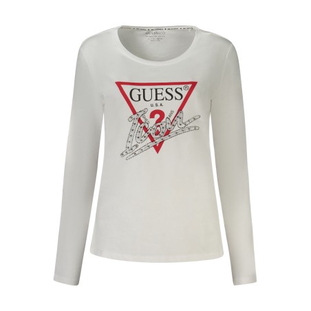 GUESS JEANS T-SHIRT MANICHE LUNGHE DONNA BIANCO