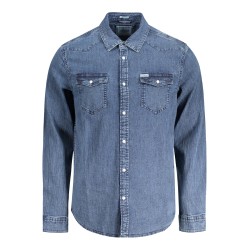 GUESS JEANS CAMICIA MANICHE LUNGHE UOMO BLU