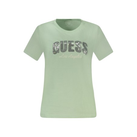 GUESS JEANS T-SHIRT MANICHE CORTE DONNA VERDE