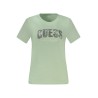 GUESS JEANS T-SHIRT MANICHE CORTE DONNA VERDE