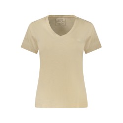 GUESS JEANS T-SHIRT MANICHE CORTE DONNA BEIGE