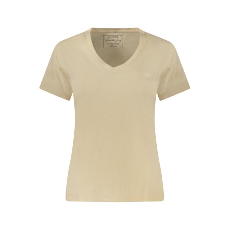 GUESS JEANS T-SHIRT MANICHE CORTE DONNA BEIGE