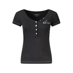 GUESS JEANS T-SHIRT MANICHE CORTE DONNA NERO