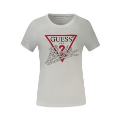 GUESS JEANS T-SHIRT MANICHE CORTE DONNA BIANCO