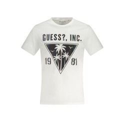 GUESS JEANS T-SHIRT MANICHE CORTE UOMO BIANCO