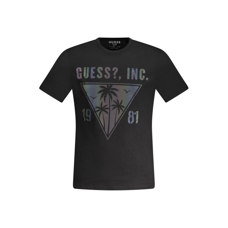 GUESS JEANS T-SHIRT MANICHE CORTE UOMO NERO