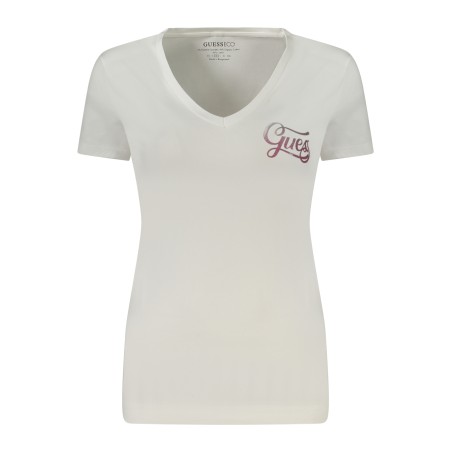 GUESS JEANS T-SHIRT MANICHE CORTE DONNA BIANCO