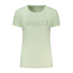 GUESS JEANS T-SHIRT MANICHE CORTE DONNA VERDE