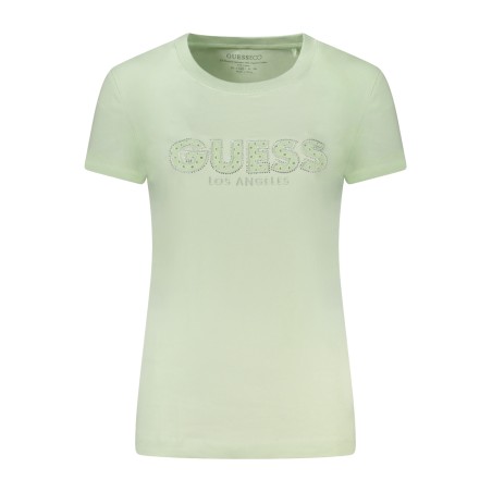 GUESS JEANS T-SHIRT MANICHE CORTE DONNA VERDE