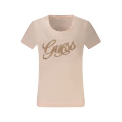 GUESS JEANS T-SHIRT MANICHE CORTE DONNA ROSA