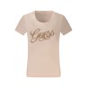 GUESS JEANS T-SHIRT MANICHE CORTE DONNA ROSA