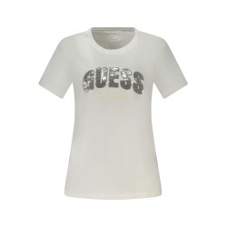 GUESS JEANS T-SHIRT MANICHE CORTE DONNA BIANCO