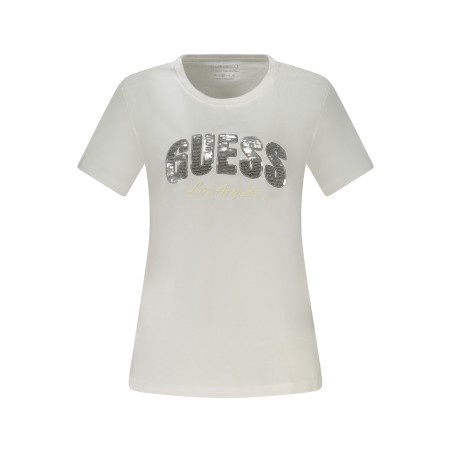 GUESS JEANS T-SHIRT MANICHE CORTE DONNA BIANCO