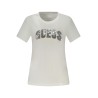 GUESS JEANS T-SHIRT MANICHE CORTE DONNA BIANCO