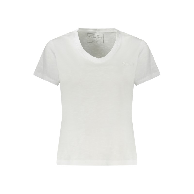 GUESS JEANS T-SHIRT MANICHE CORTE DONNA BIANCO