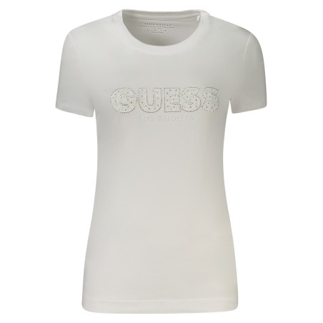 GUESS JEANS T-SHIRT MANICHE CORTE DONNA BIANCO