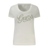 GUESS JEANS T-SHIRT MANICHE CORTE DONNA BIANCO