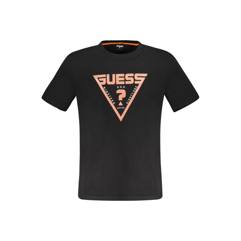 GUESS JEANS T-SHIRT MANICHE CORTE DONNA NERO