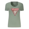 GUESS JEANS T-SHIRT MANICHE CORTE DONNA VERDE