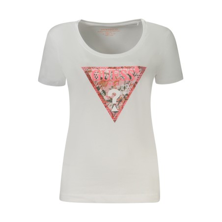 GUESS JEANS T-SHIRT MANICHE CORTE DONNA BIANCO