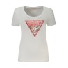 GUESS JEANS T-SHIRT MANICHE CORTE DONNA BIANCO