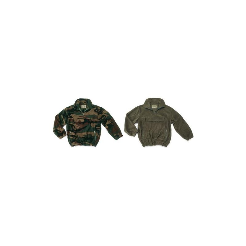 Maglione in pile con tasca marsupio al petto