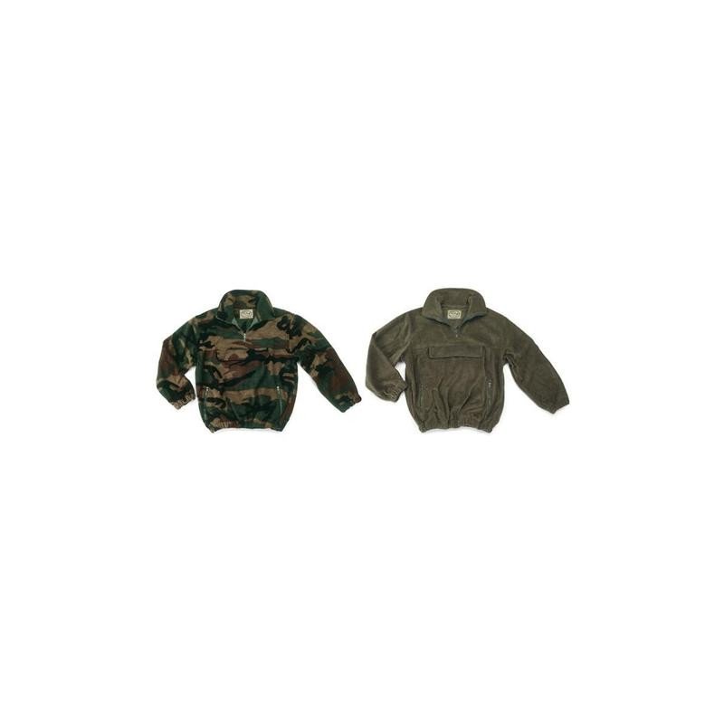 Maglione in pile con tasca marsupio al petto
