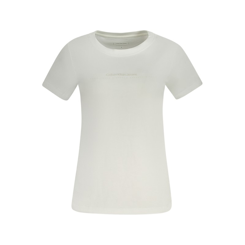 CALVIN KLEIN T-SHIRT MANICHE CORTE DONNA BIANCO