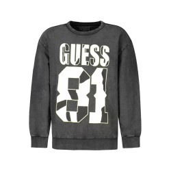 GUESS JEANS FELPA SENZA ZIP BAMBINO NERO