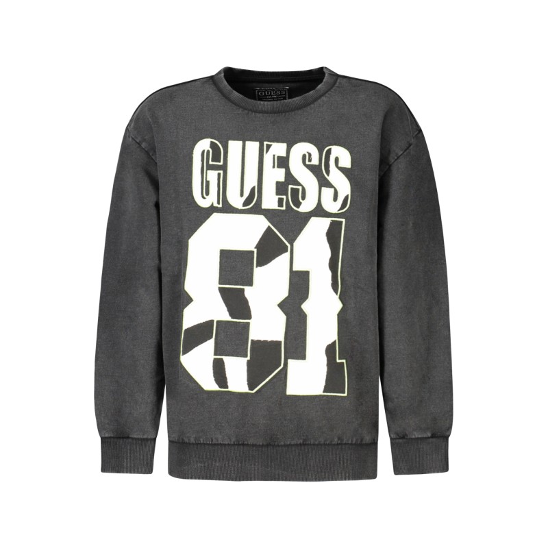 GUESS JEANS FELPA SENZA ZIP BAMBINO NERO