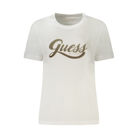 GUESS JEANS T-SHIRT MANICHE CORTE DONNA BIANCO