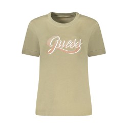 GUESS JEANS T-SHIRT MANICHE CORTE DONNA VERDE